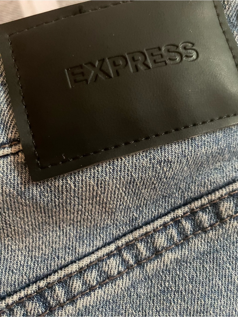 Express Classic Skinny Stretch Men's Blue Denim Jeans Straight Fit NWT Sz 32x32 - Picture 4 of 7